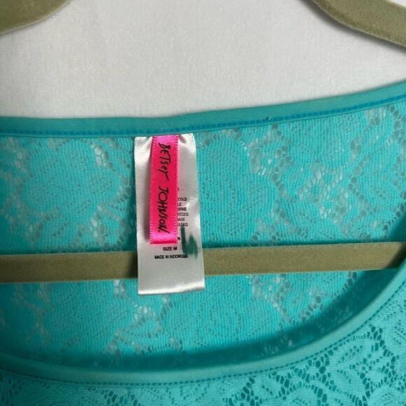 Betsey Johnson Blue Lace Tunic Top size M - Picture 3 of 6